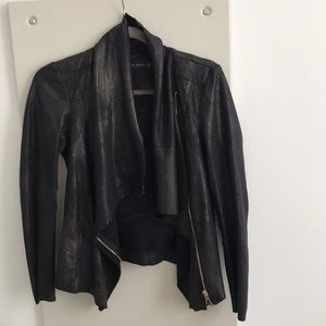 Zara leather drape jacket